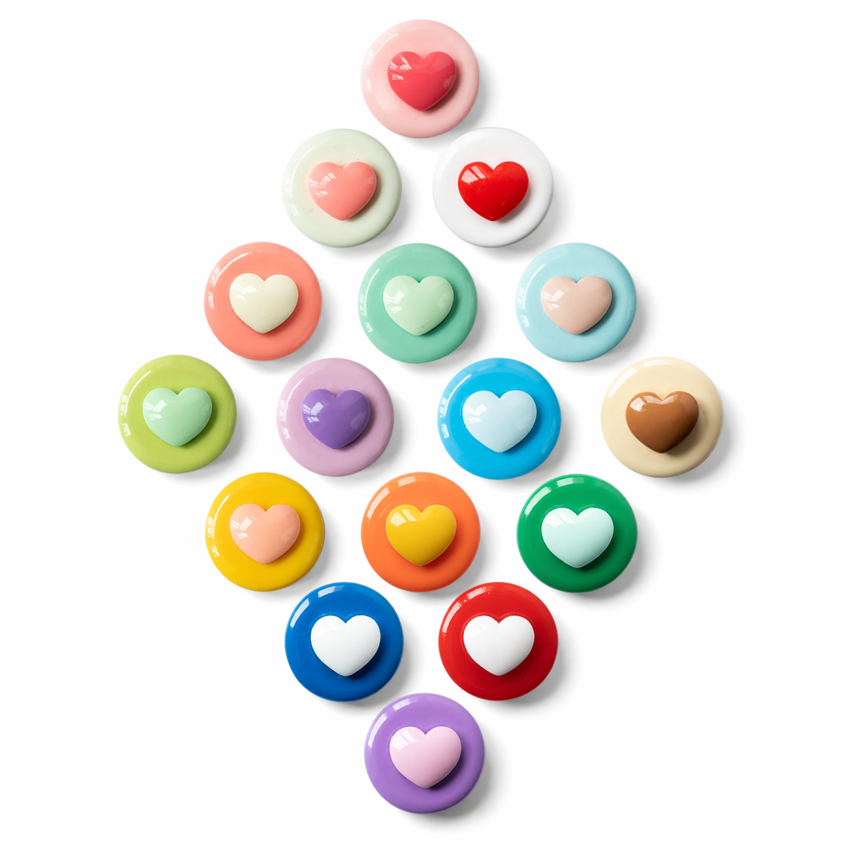 Heart Fridge Magnets – 16-Piece Set