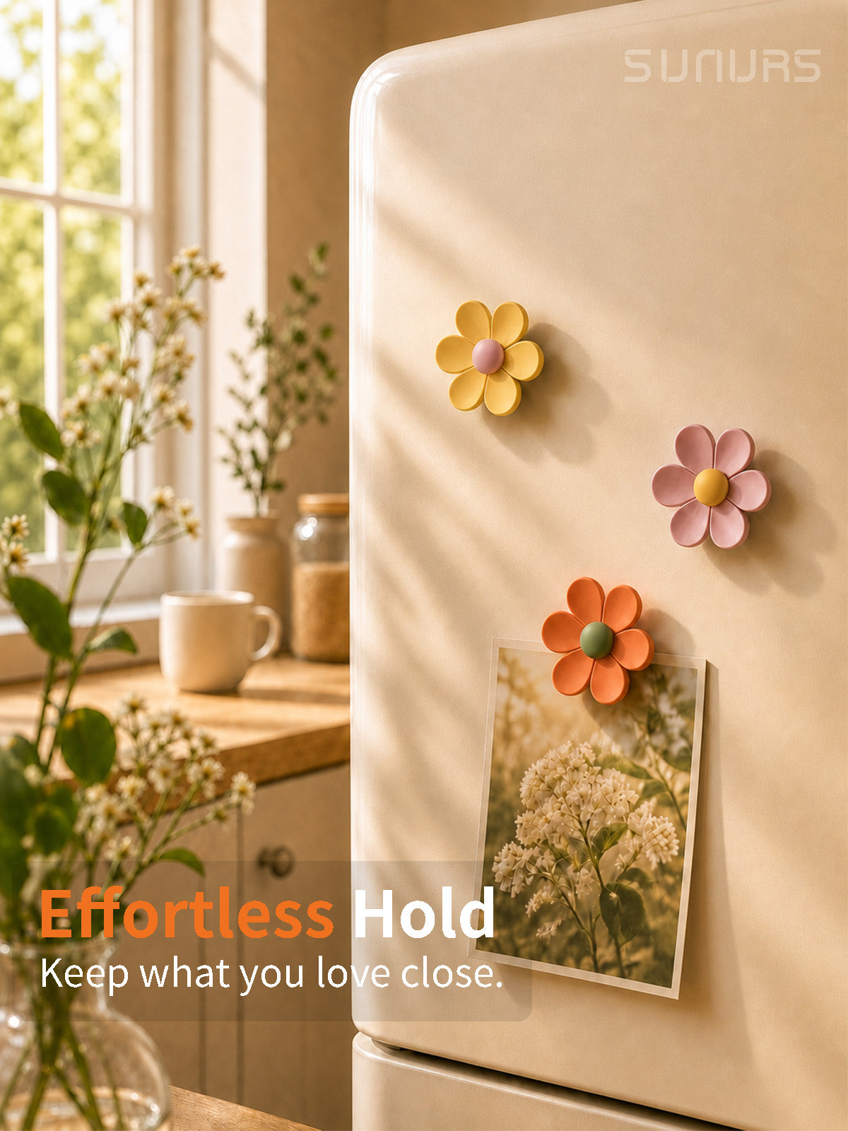Große bunte Blumen-Kühlschrankmagnete 