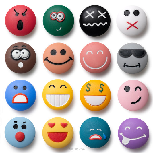 Matte Colorful 3D Emoji Fridge Magnets - 12 PCS