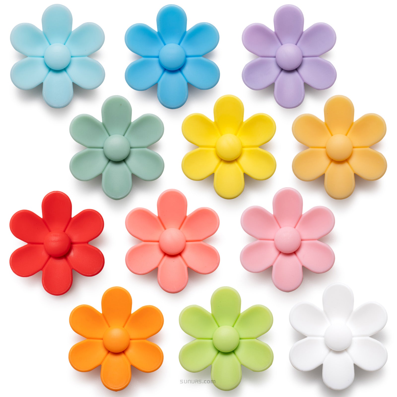 Solid color flowers set - 12 PCS