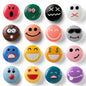 Collection of colorful buttons on a white background